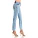 High-Waisted Slim Straight Cropped Jeans For Women - Stretch Light Blue Denim Pants, Casual & Streetwear Essential_mkmklike.com