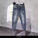 Men's Slim-Fit Stretch Jeans Classic Straight-Leg Denim Pants Comfortable Mid-Rise Design 9-Inch Cuff (28-36)_mkmklike.com