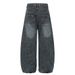 Curved Blade Wide-Leg Jeans Vintage Washed Punk Design Pocket Personality Loose Long Pants Men's Street Fashion_mkmklike.com