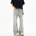 Men's Vintage Washed Denim Bell Bottom Trousers Slim Fit Retro Rock Style Stretch Jeans_mkmklike.com