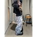 Men's Distressed Jeans With 3D Digital Print & Double Waist Design - Trendy Streetwear Denim Pants_mkmklike.com