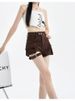 K Sexy Strappy Denim Workwear Shorts For Spicy Women, Slimming Pants_mkmklike.com