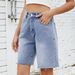 Women's Clothing Washed Straight Casual Edge Denim Shorts Women's Trend_mkmklike.com