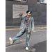 Loom Men's American Retro Denim Jacket Spring Autumn Versatile 2025 Hot Trendy Coat Street Style_mkmklike.com