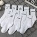 Unisex Casual Sports Letter Cotton Crew Socks A Pair_mkmklike.com