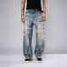 Men's Vintage Loose Fit Jeans | Retro Wide Leg Denim Pants | Relaxed Streetwear Style_mkmklike.com