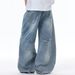 High Waisted Wide Leg Jeans Ripped For Women Slimming Loose Retro Floor Length Straight Leg Pants Spring_mkmklike.com