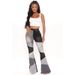 Autumn Yupeng In-Stock New European And American Cross-Border Women's Plus Size Stretch Denim Wide-Leg Fashion Patchwork_mkmklike.com