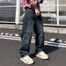 Men's Clothing Casual Washed Distressed Multi Pocket Autumn Long Pants Men's Loose Straight Leg Heavyweight Functional Jeans_mkmklike.com