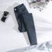 "High Waist Skinny Jeans For Women - Slim Fit Cigarette Pants, Stretch Denim With Tummy Control, Versatile Black & Gray Pencil Pants For Casual_mkmklike.com