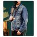 Spring And Autumn Men's High-End Washed Jacket 2025 Fashion Versatile Embroidered American Retro Workwear Denim Coat_mkmklike.com