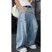 Men's Clothing Men's Trendy And Versatile Wide Leg Jeans Spring Retro Patchwork Ripped And Distressed Loose Fit_mkmklike.com