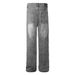 American Distressed Straight-Leg Jeans For Men, Washed And Vintage Design, Knife Cut Street Style Loose Wide-Leg Pants_mkmklike.com