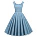 Women's Clothing collar sleeveless slim temperament high waist mid length skirt with big swing retro dress sleeves _mkmklike.com