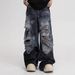 Men's Clothing Distressed Washed Wide Leg Jeans Vintage High Waisted Relaxed Denim Pants With Stretch, Summer Blue Ripped Boyfriend Jeans (S-XXXL)_mkmklike.com