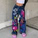 women's Jeans, High-waisted Ripped Frayed Hem, Best-selling In Europe And America, Wide-leg Pants Long Pants2591_mkmklike.com