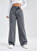 Women's Clothing Tall Women's High Waist Jeans - Comfortable Stretch Denim Pants For Work & Casual Wear (Grey, Sizes 25-32, Loose Fit, Cotton Blend)_mkmklike.com