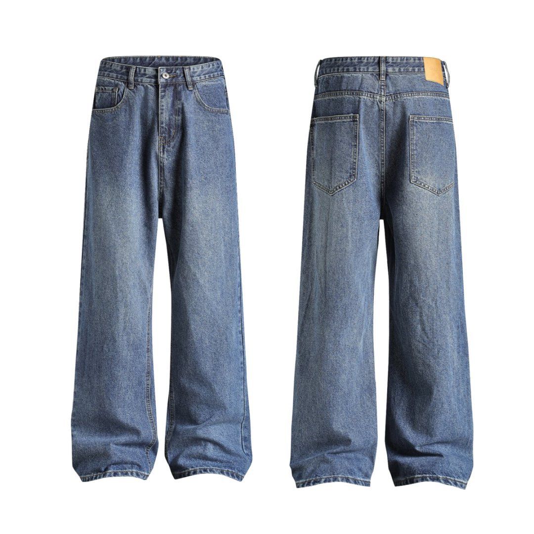 Men's Clothing & Archer0603 & Basic Versatile Retro Extended Trendy Cleanfit High Street Distressed Straight Leg Jeans For Men_mkmklike.com
