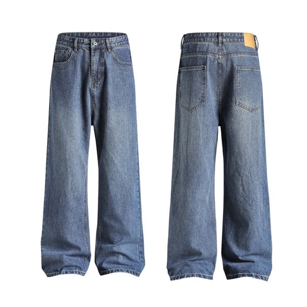 Men's Clothing & Archer0603 & Basic Versatile Retro Extended Trendy Cleanfit High Street Distressed Straight Leg Jeans For Men_mkmklike.com