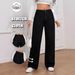 Women's High-Waisted Baggy Straight-Leg Jeans - 90s Vintage Washed Denim Pants, Non-Stretch Black Wide-Leg Trousers For Streetwear_mkmklike.com