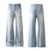Vintage Wide-Leg Flared Jeans For Men - High Waist Relaxed Fit Straight Denim Pants, Classic Blue & Light Blue Wash_mkmklike.com