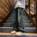 2026 Spring Summer American Trendy Jeans For Men, Loose Wide Leg Straight Baggy Denim Pants Plus Size_mkmklike.com