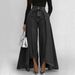 High Waisted Loose Wide Leg Jeans For Women Washed Solid Color Whiskers Three Dimensional Pleats Style_mkmklike.com