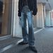 Men's Retro Washed Straight Leg Jeans – Korean Cleanfit Style, Classic Blue Denim For Casual & Winter Wear (M-XXL)_mkmklike.com
