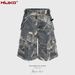 Men's Clothing Spring And Summer New Buckle Waist Design Denim Shorts Enzyme Washed Tree Branch Camouflage Shorts_mkmklike.com