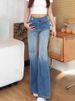 High-waisted Slim Straight-leg Jeans For Women, 2026 Summer, With Contrasting Color Design, Loose Fit, Slimming Wide-leg_mkmklike.com