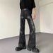 Washed Old Cracked Pleated Wide-leg Jeans Men's Vibe American High Street Niche Loose Casual Straight Pants_mkmklike.com