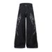 High Street Design Thorn Embroidery Loose Wide-Leg Denim Men's Hip-Hop Trend Niche Big Flare Floor-Length Pants_mkmklike.com