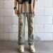 American Retro Street Vibe Pants High Street Tide Brand Yellow Mud Dyed Washed Ripped Jeans Men's Wide-leg Trousers_mkmklike.com