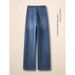 Women's High-Waisted Wide Leg Jeans Slim Fit Rhinestone Embellished Straight Leg Loose Fit Slimming Fashionable Spring Style_mkmklike.com