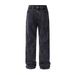 Men's Clothing Cleanfit Retro Snowflake Washed Jeans For Men Heavy Duty Distressed Ripple Pleated Vibe Straight Pants_mkmklike.com