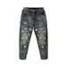 Men's Distressed Relaxed Fit Jeans – Vintage Blue Straight & Slight Flare Denim Pants (Sizes 28-36) Retro Streetwear_mkmklike.com