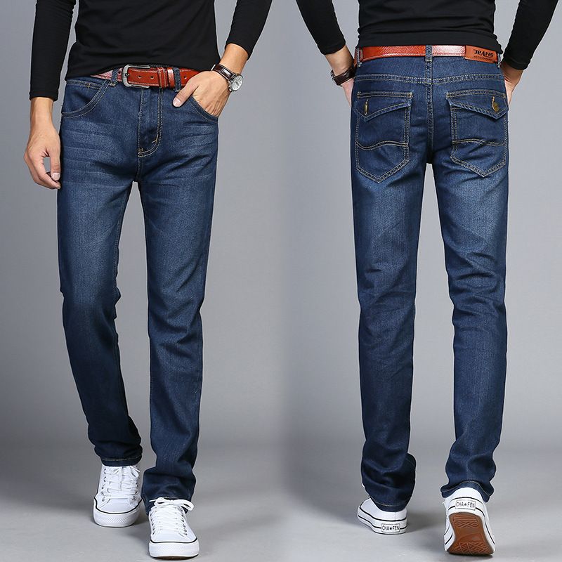 Men's Clothing Youth Fat Guy Large Size Straight Loose Jeans Casual Pants_mkmklike.com