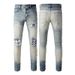 Men's Clothing American High Street Fashion Brand Men's Jeans Men's Slim Fit Hole Jeans Men's Long Trousers Retro Ripped Oil Hole Men's Trousers 1336_mkmklike.com