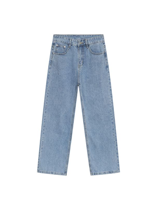 Men's Clothing Spring New Products Hong Kong Style Simple Classic Basic Washed Light Color Jeans Trend_mkmklike.com