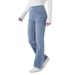 High-waisted Stretchy Knitted Jeans For Women, Whiskered Wash Straight-leg Casual Versatile Drapey Long Pants, 2026_mkmklike.com