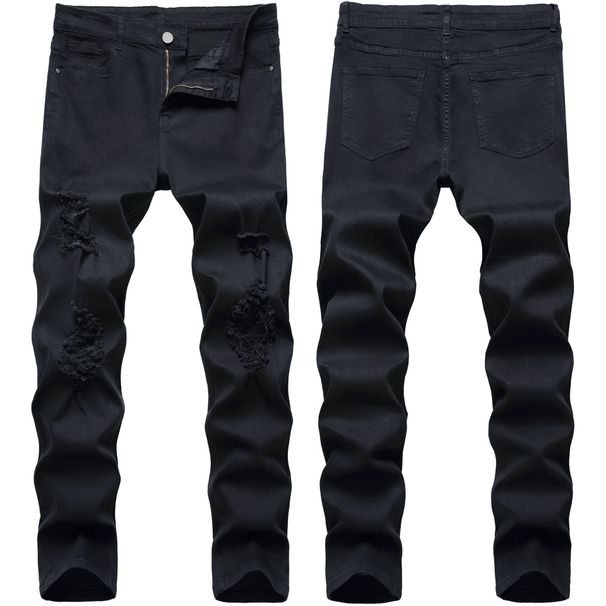 Men's Clothing Jeans Elastic Small Straight Casual Versatile Slim Pants_mkmklike.com