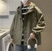 Men's Baseball Spring Autumn Japanese Retro Trendy BF Casual Loose Solid Color Versatile Hooded Jacket Cardigan_mkmklike.com