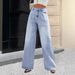 Women's High-Waisted Relaxed Straight Leg Jeans – Vintage Washed Denim Pants (XS-XXXL, Cotton-Polyester Blend, Casual & Trendy)_mkmklike.com