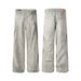 Men's Clothing Distressed Dirty White Jeans Men And Women Loose Deconstructed Design Straight Washed Wide Leg Pants_mkmklike.com