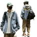 Loom Autumn For Men Korean Trendy Loose Fit Brand European And American Street Style Ins Super Handsome Hooded Denim Jacket_mkmklike.com