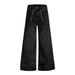 American High Street Washed Denim Wide-Leg Men's Vintage Design Zipper Decoration Loose Flared Floor-Length Pants_mkmklike.com