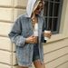 Women's Distressed Denim Jacket Oversized Long Sleeve Coat Streetwear Fall Fashion Loose Fit Casual Outerwear_mkmklike.com