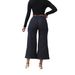 Women's Clothing New Lace Up Stretch Jeans Straight Wide Leg Nine Point Pants_mkmklike.com