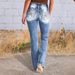 High-Waisted Stretch Flare Jeans – Women’s Vintage Washed Denim Pants With Bootcut Silhouette & Medium Elasticity (S-XXL, Classic Blue)_mkmklike.com