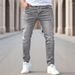 Pulse 2025 Cross-Border European And American Skinny Stretch Ripped Tight Men's Jeans Cotton_mkmklike.com